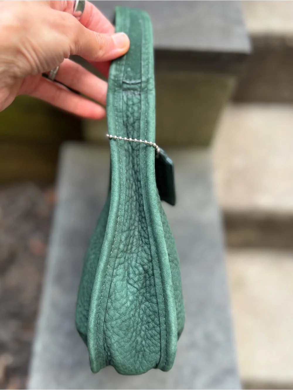 Magnificent vintage Coach Nubuc Shoulder Bag in rare Spruce Green